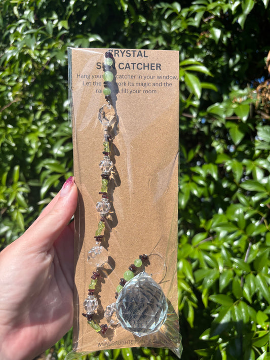 Peridot & Garnet | Large Sphere Sun Catcher