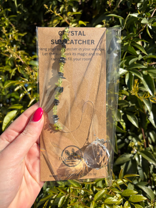 Peridot & Hematite | Sphere Sun Catcher