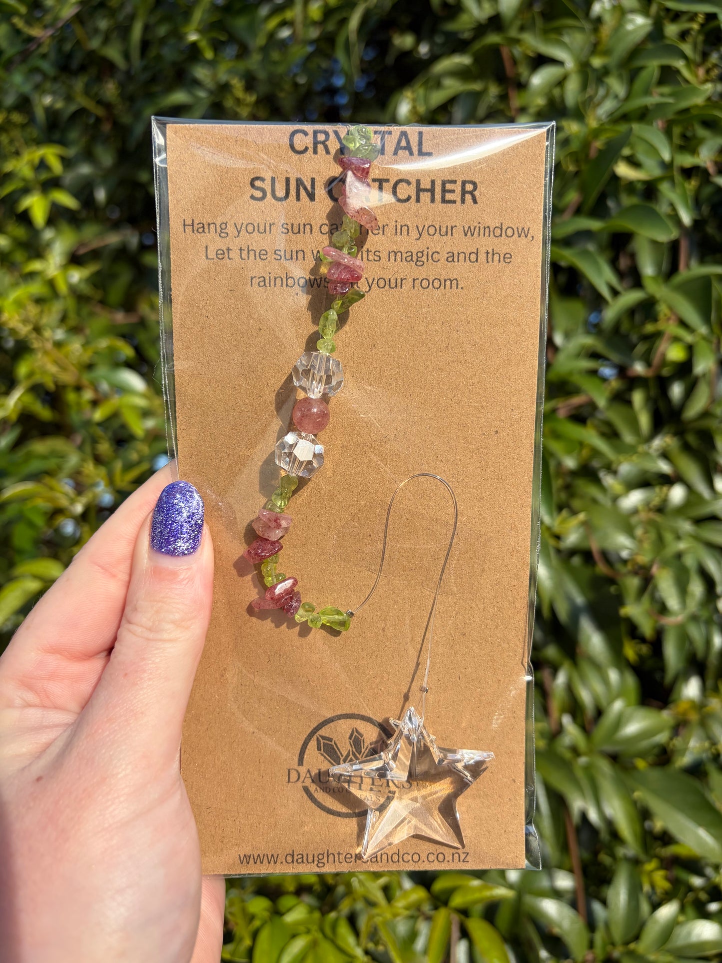 Peridot & Strawberry Quartz | Star Sun Catcher