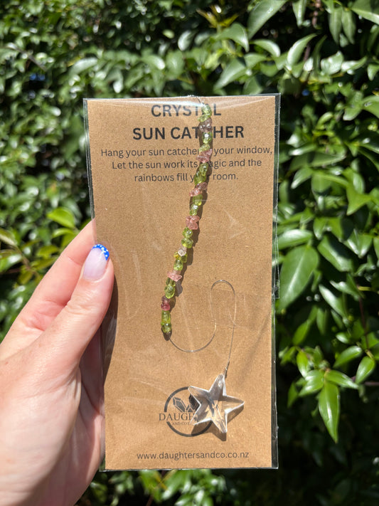 Peridot & Strawberry Quartz | Star Sun Catcher