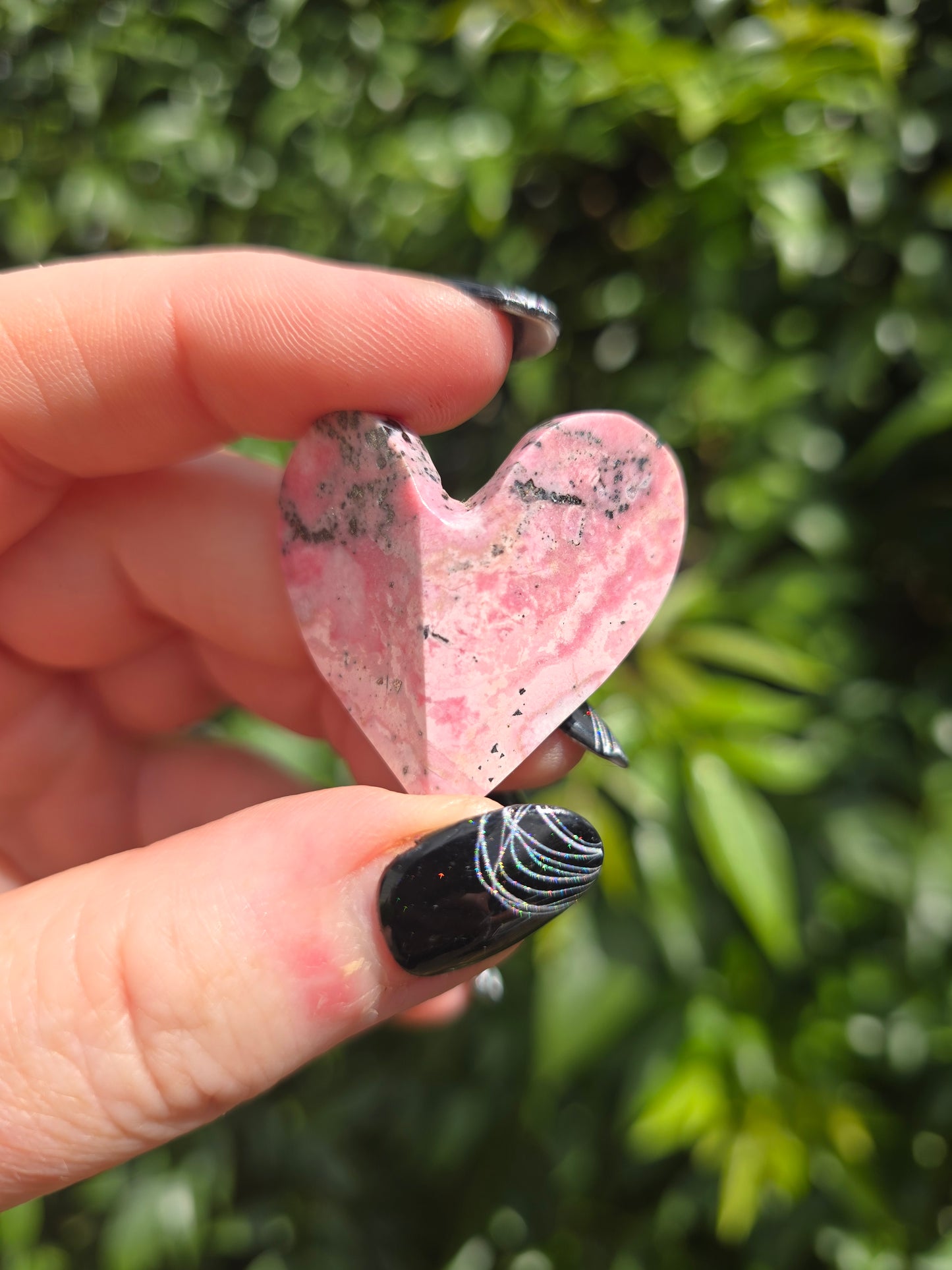 Peruvian Rhodonite 3D Small Heart