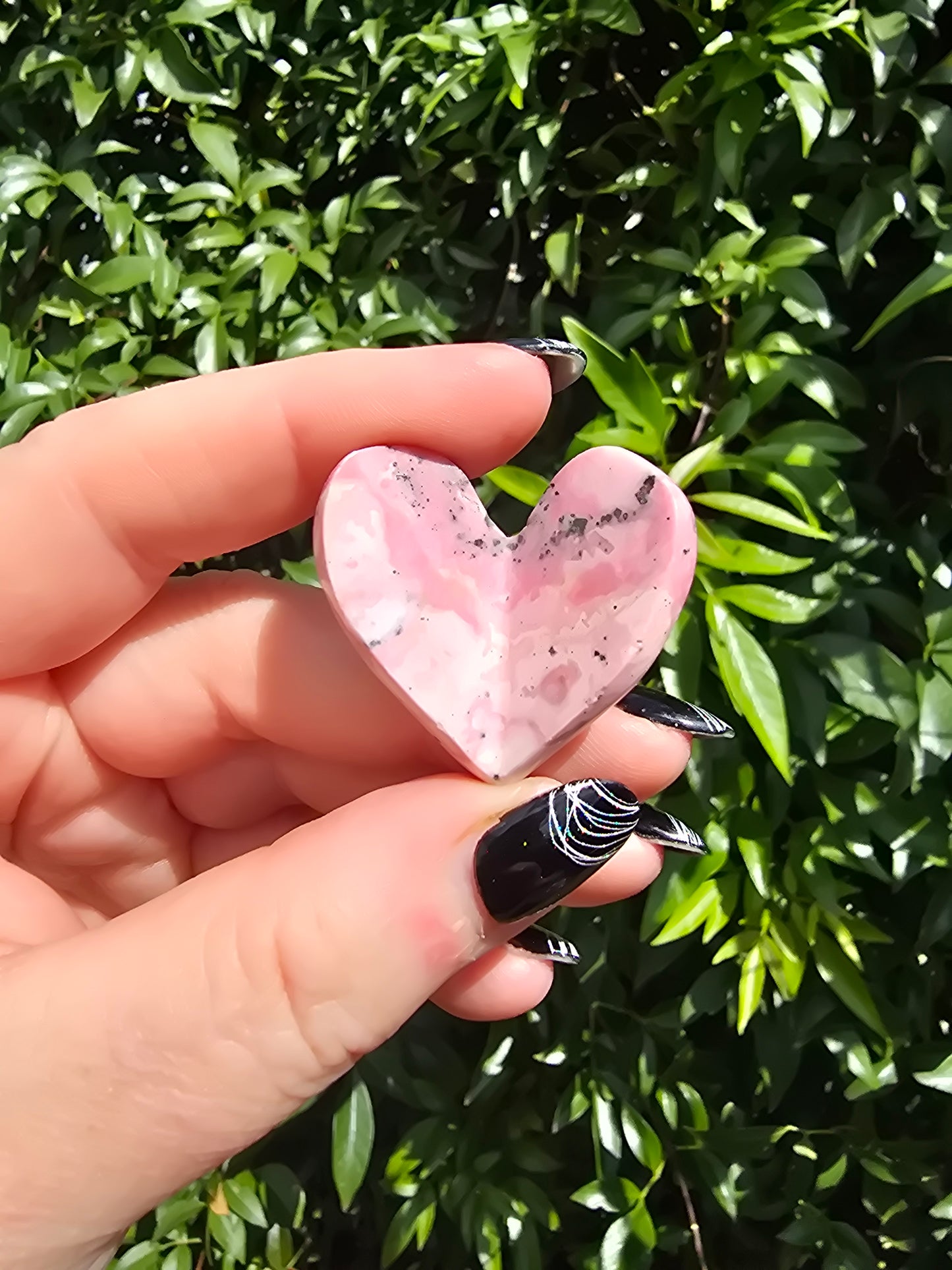 Peruvian Rhodonite 3D Small Heart