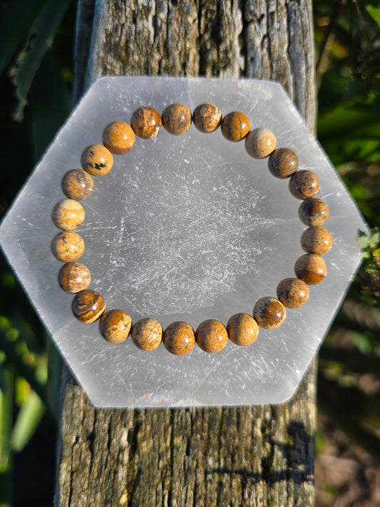 Picture Jasper | Round Bead Bracelet 8 mm