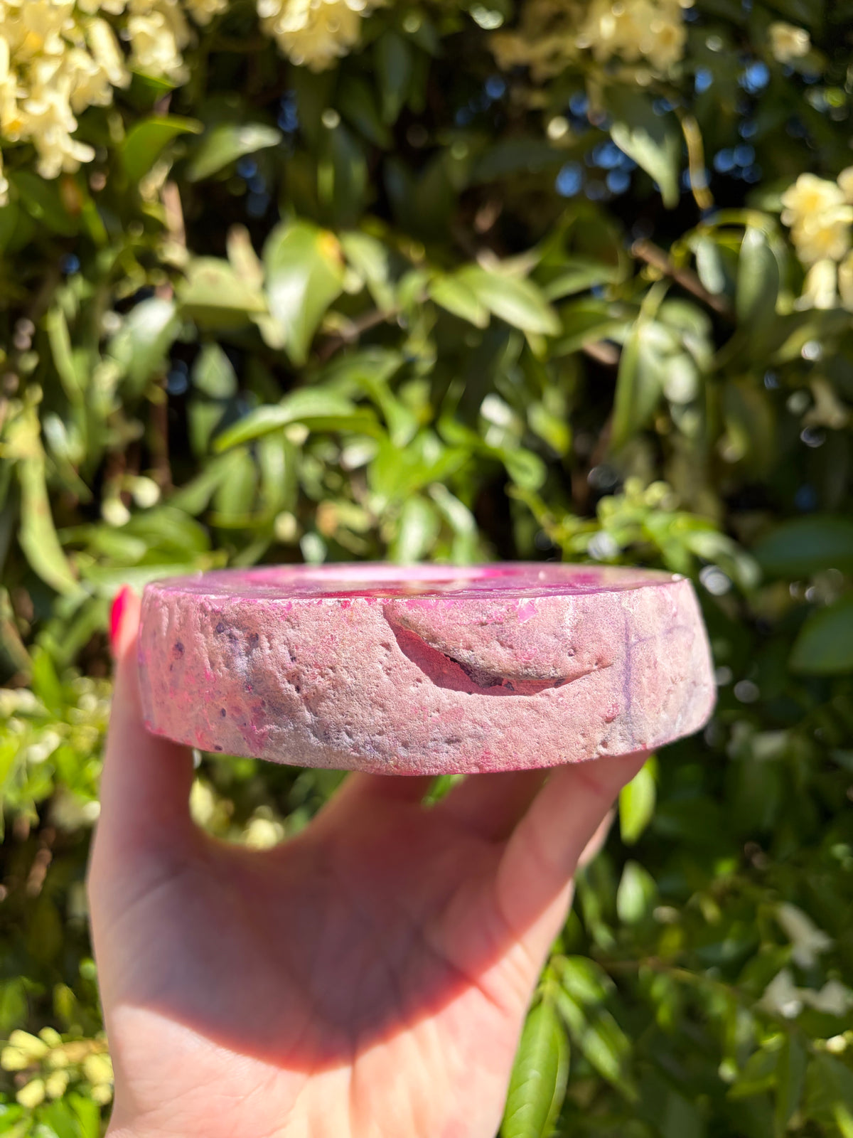 Pink Agate Candle Holder B