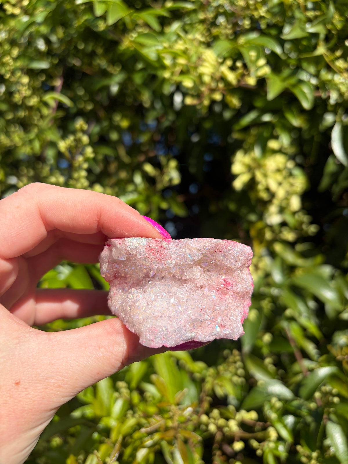 Pink Aura Quartz Cluster C