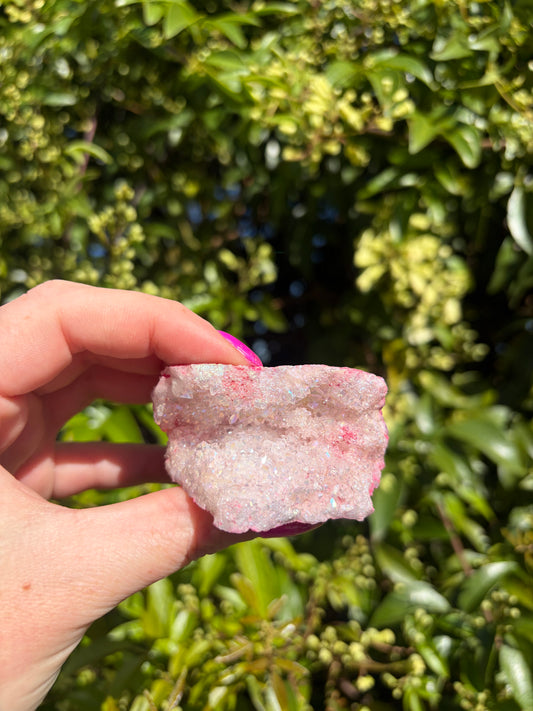 Pink Aura Quartz Cluster C