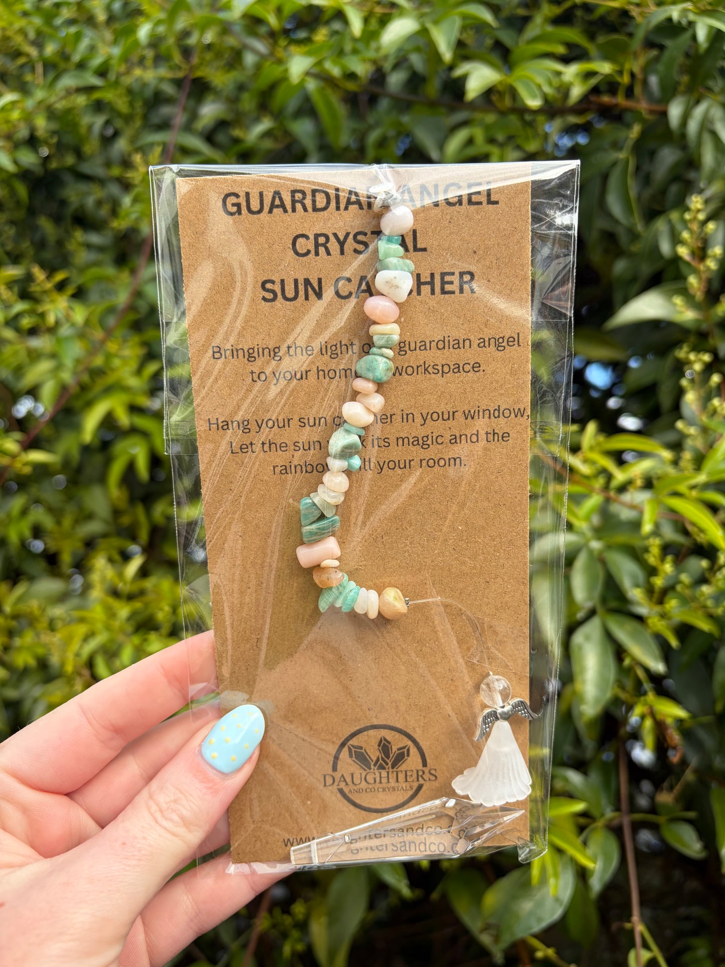 Pink Opal & Amazonite | Guardian Angel Point Sun Catcher