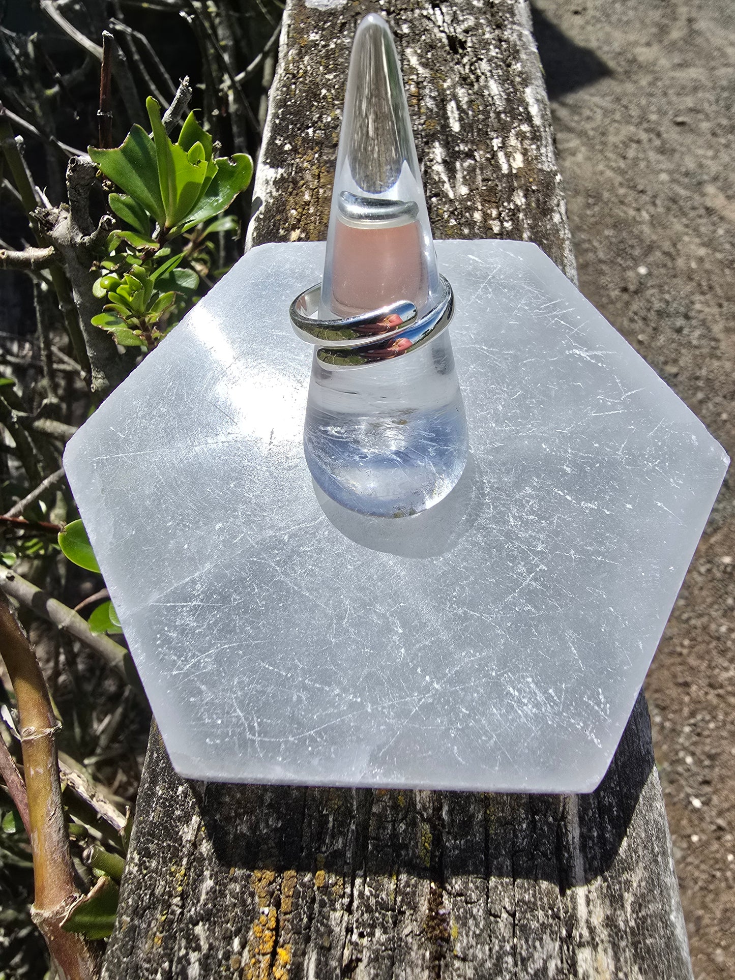 Pink Opal | Rose Cut Sterling Silver Ring A