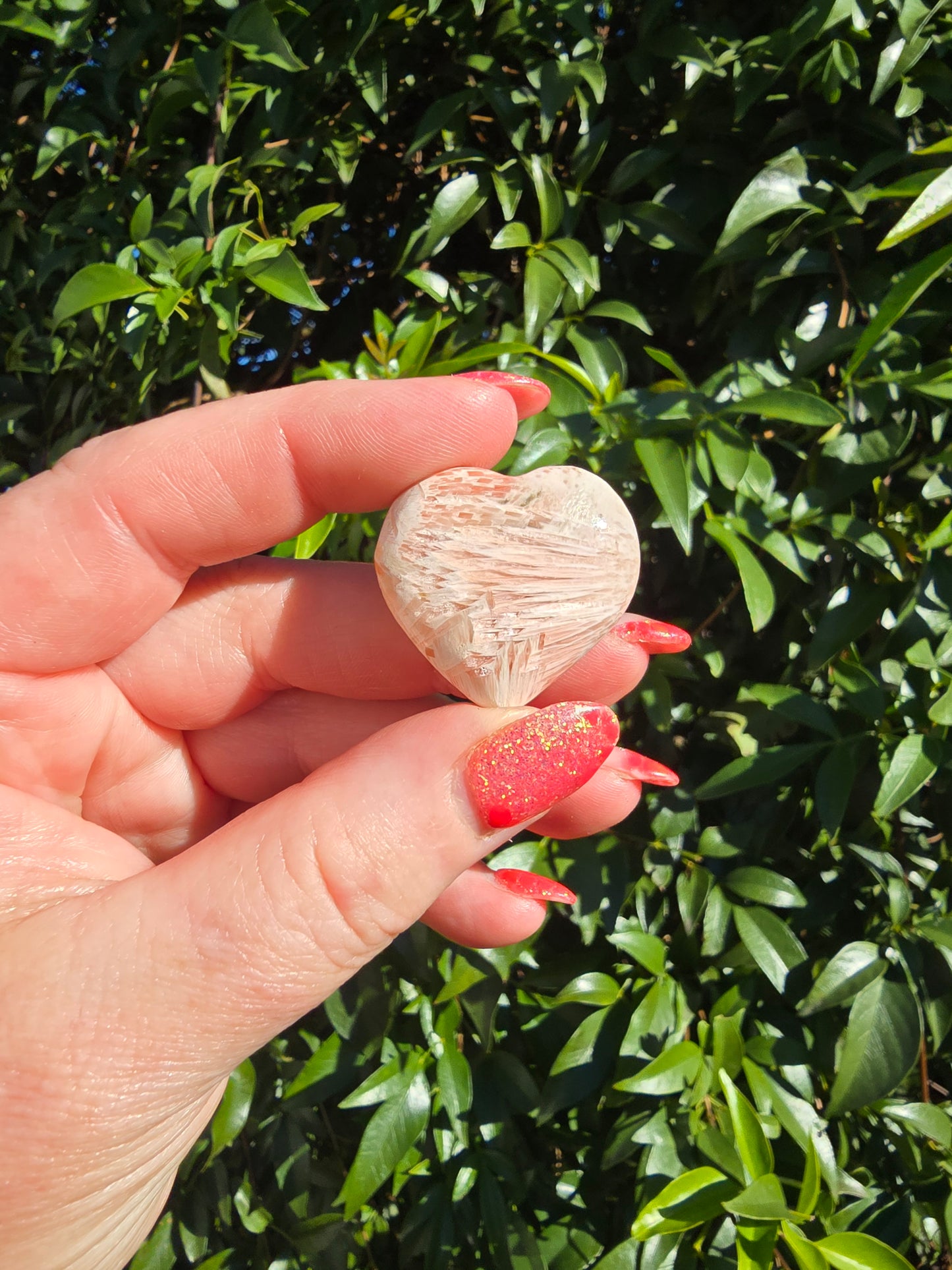Pink Scolecite Small Heart