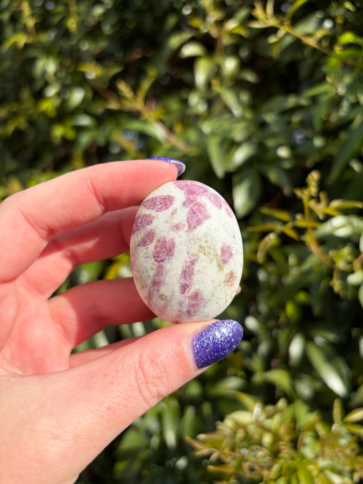 Pink Tourmaline Palm Stone A