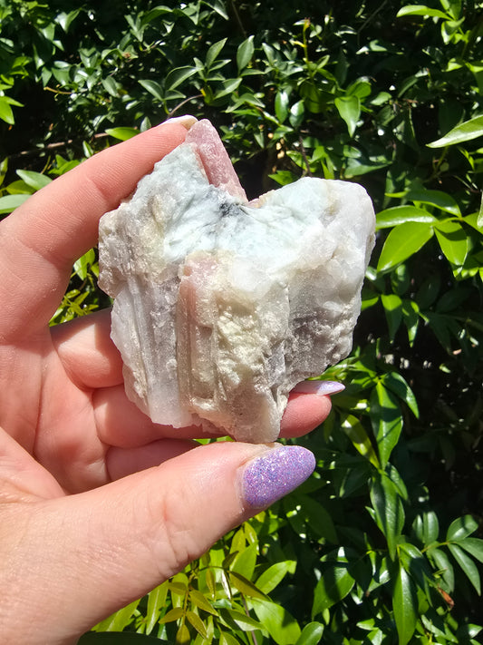 Pink Tourmaline In Quartz Rough Piece A