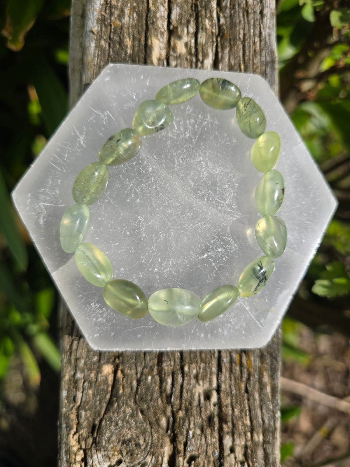 Prehnite | Nugget Bead Bracelet 10 mm