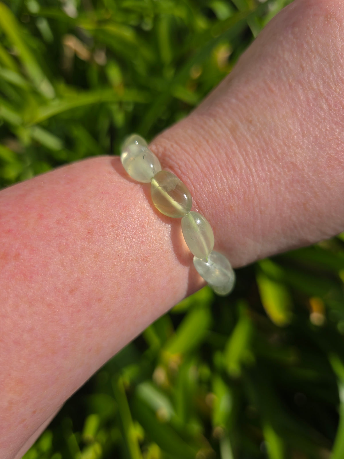 Prehnite | Nugget Bead Bracelet 10 mm