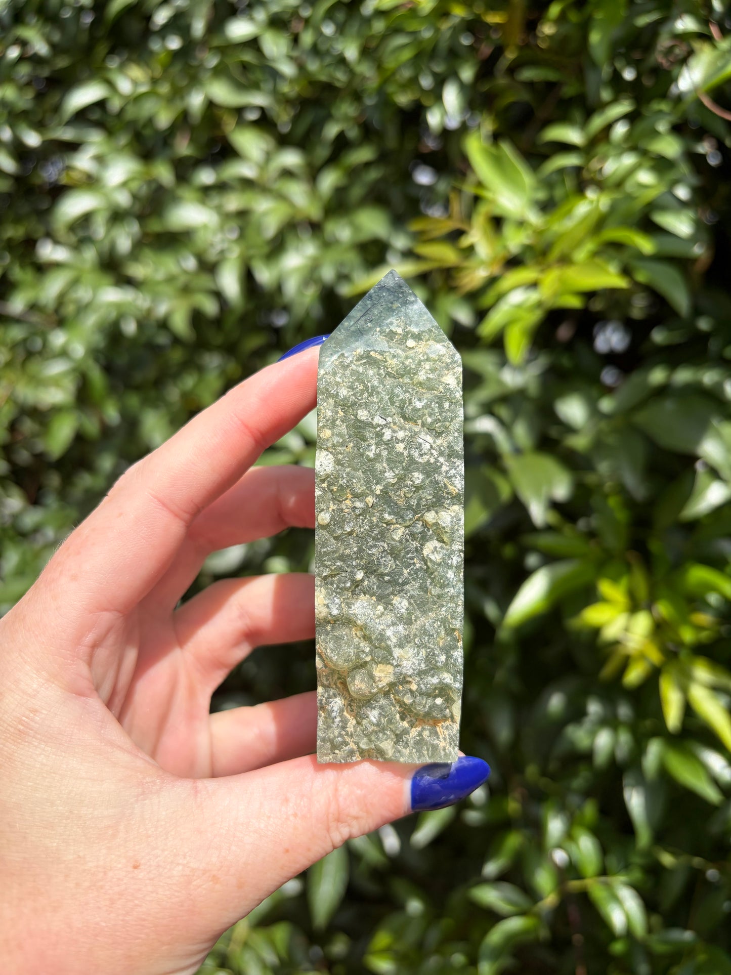 Prehnite Semi Polished Point A
