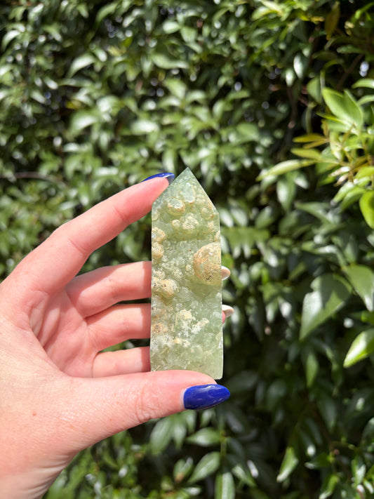 Prehnite Semi Polished Point C