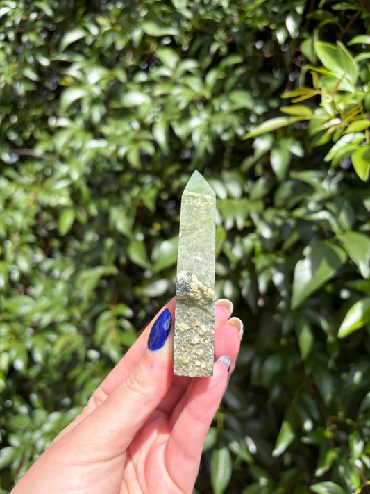 Prehnite Semi Polished Point D