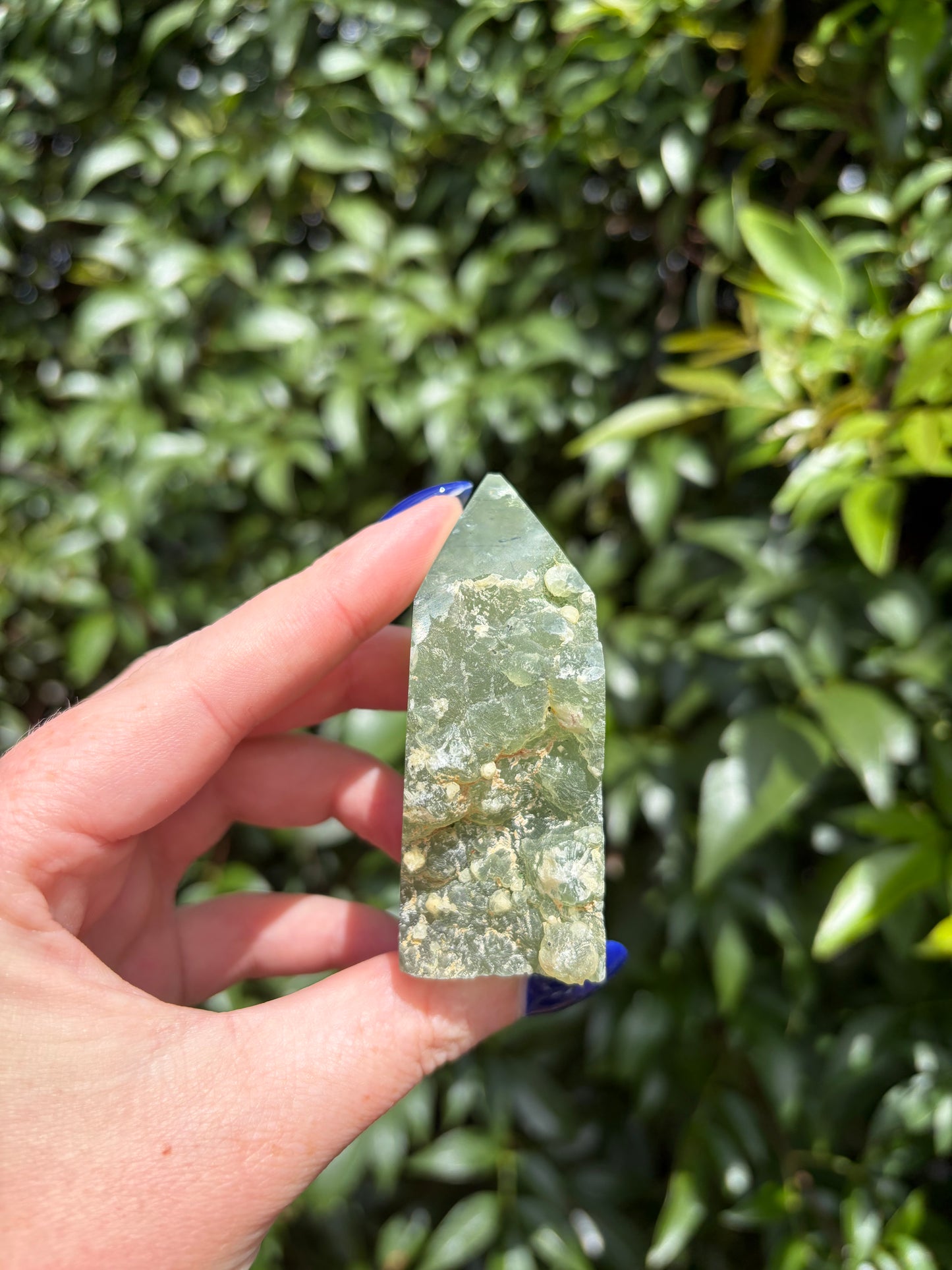 Prehnite Semi Polished Point E "CHIPPED"