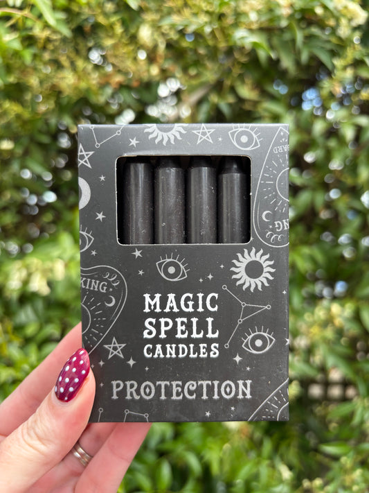 Black PROTECTION Spell Candles x12