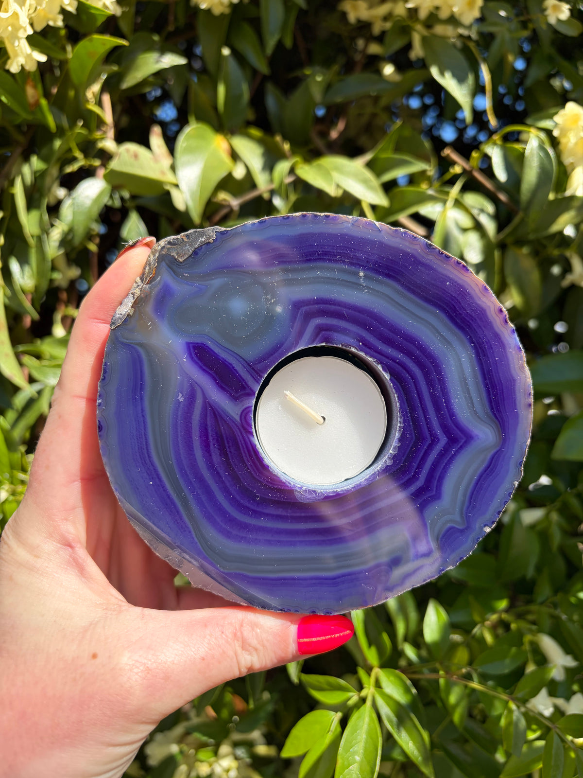 Purple Agate Candle Holder A