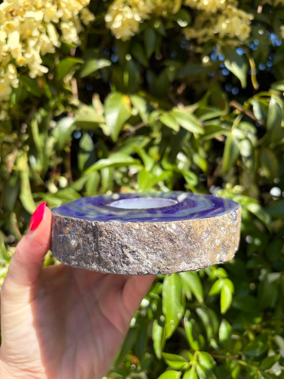 Purple Agate Candle Holder A