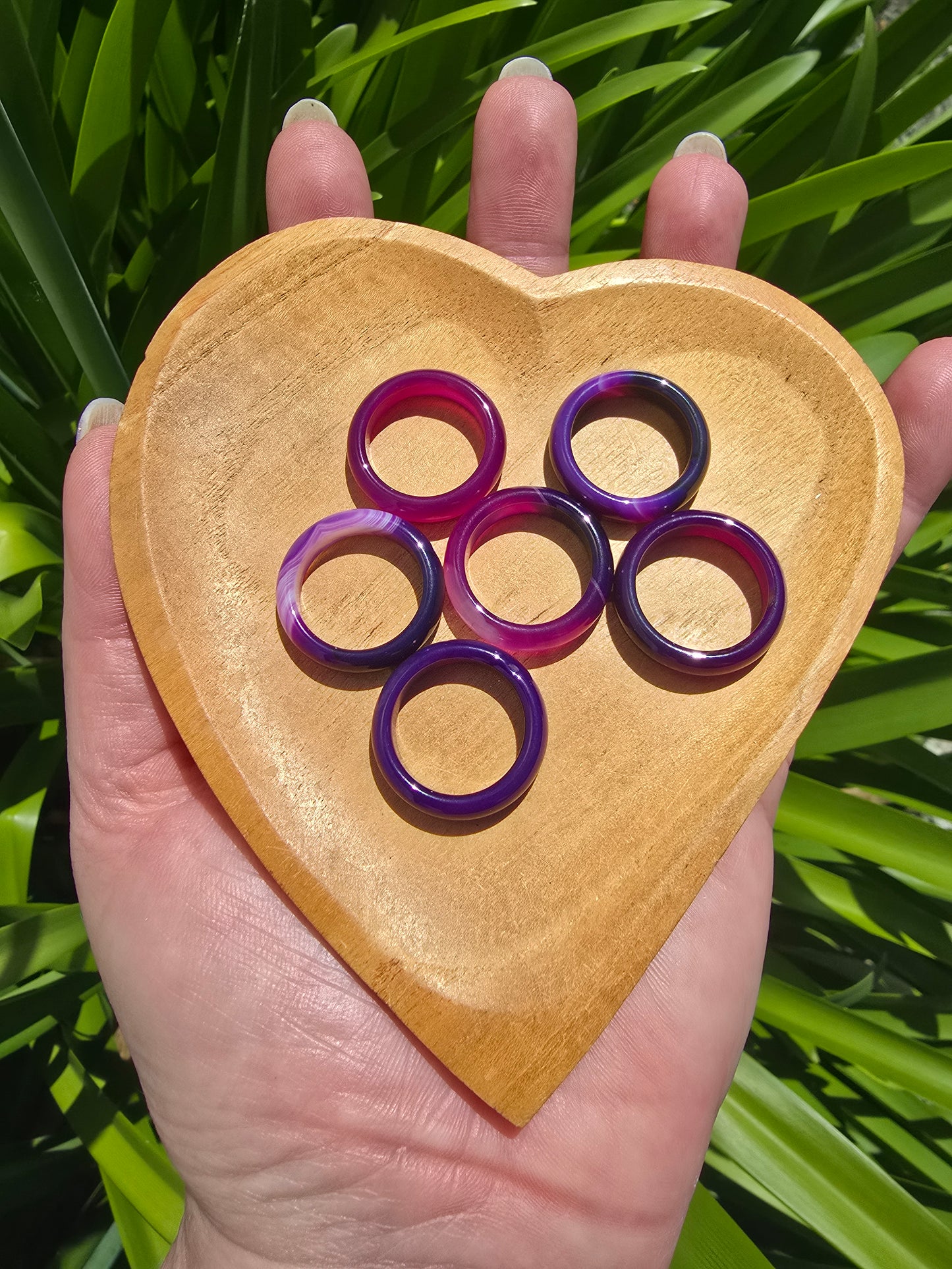 Purple Agate Sphere Holder Ring