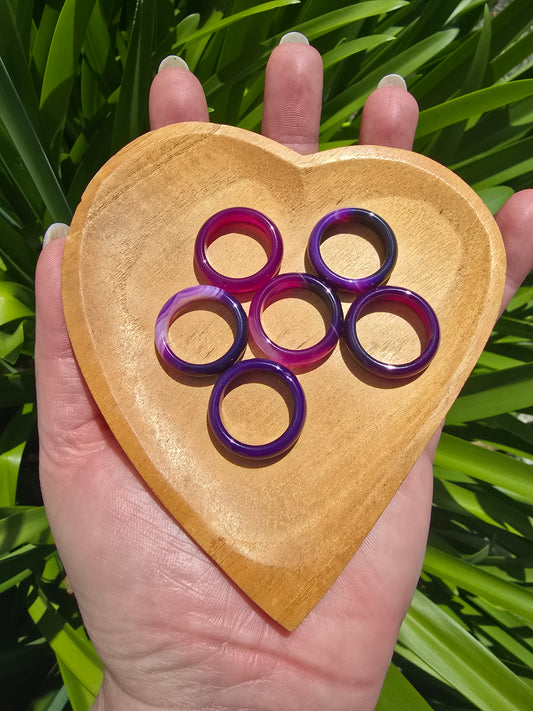 Purple Agate Sphere Holder Ring