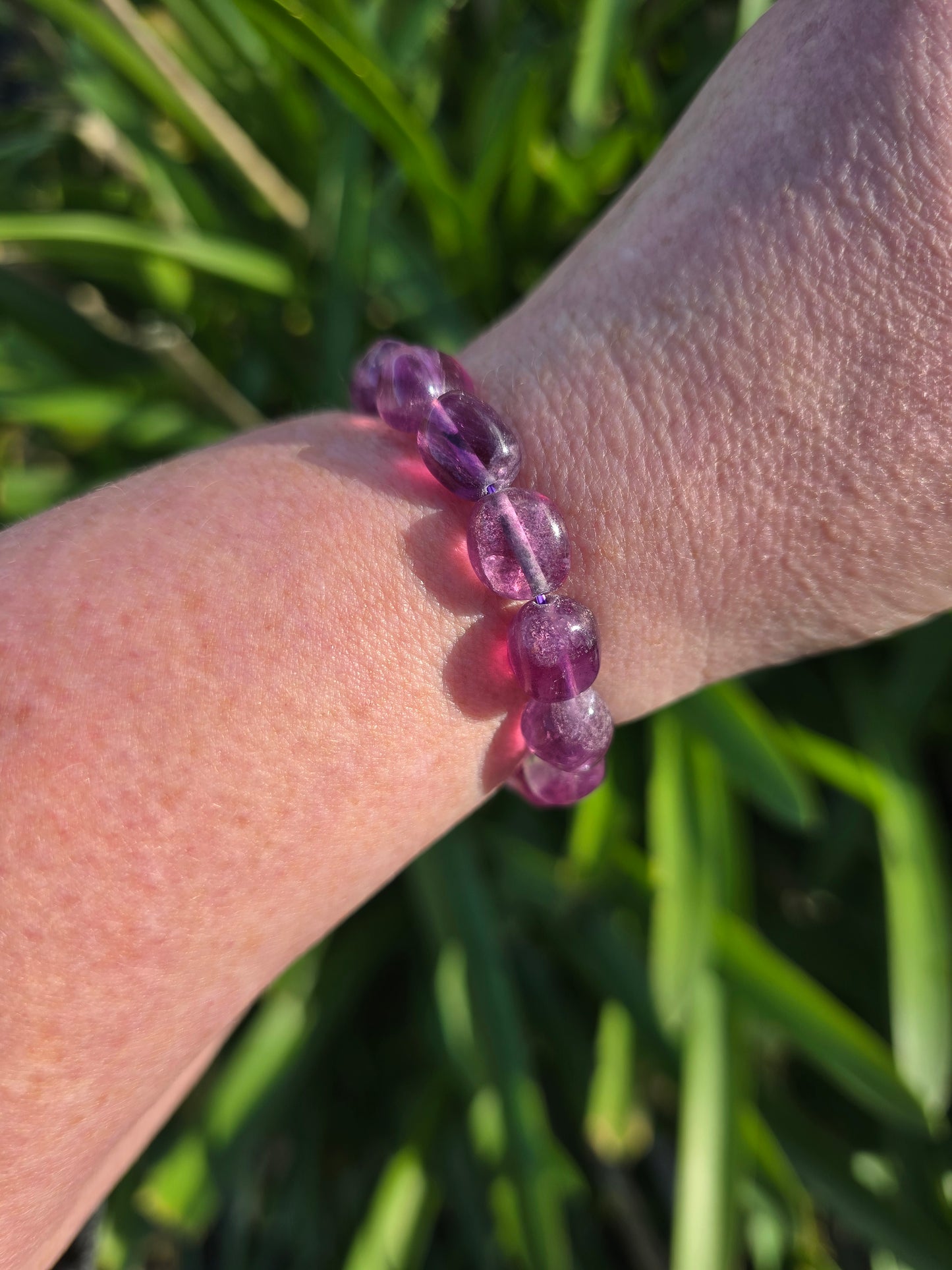 Purple Fluorite | Nugget Bead Bracelet 10 mm