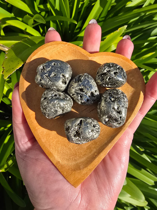 Pyrite Druzy Tumbled Stone