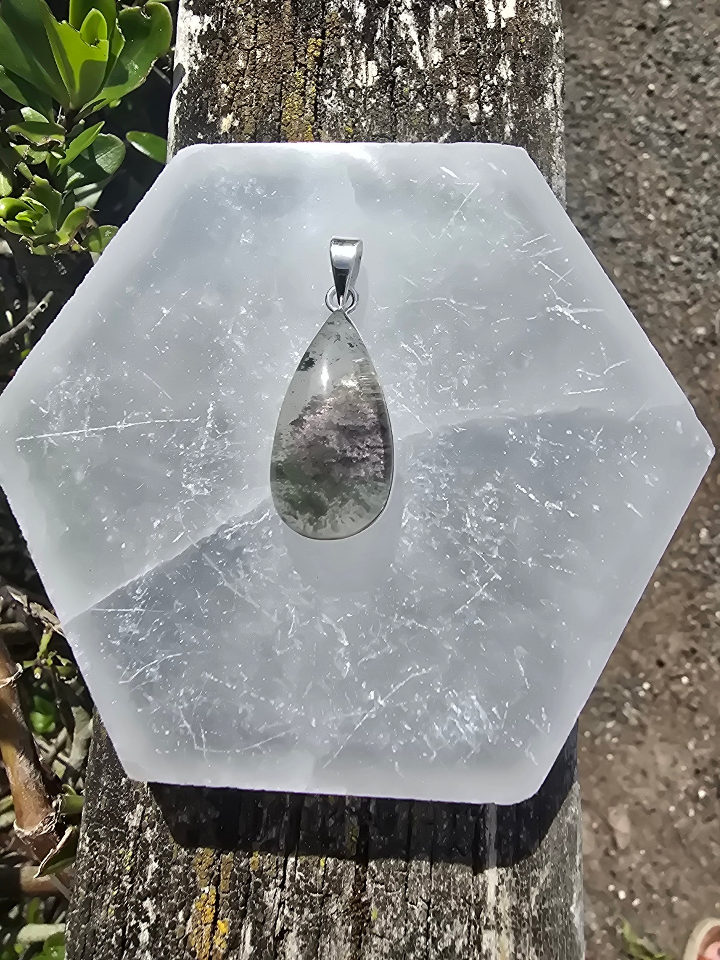 Quartz With Inclusions | Polished Sterling Silver Pendant A