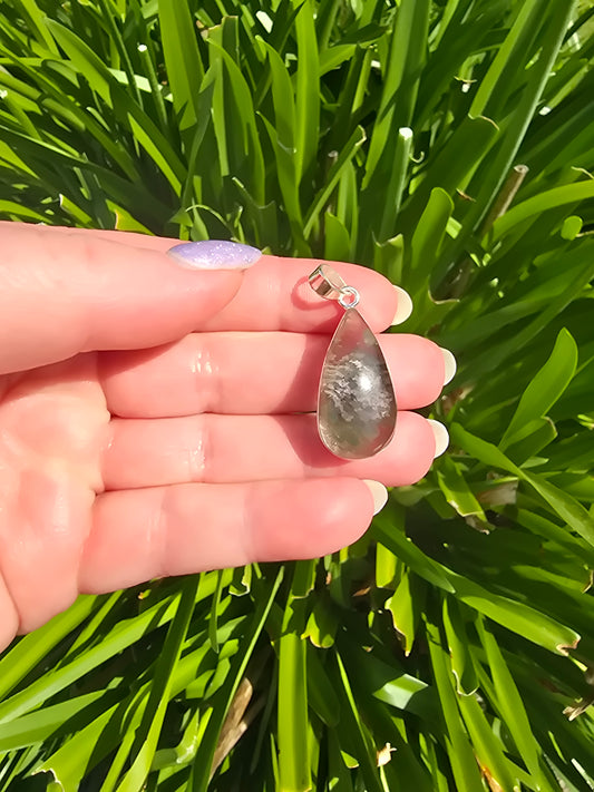 Quartz With Inclusions | Polished Sterling Silver Pendant A