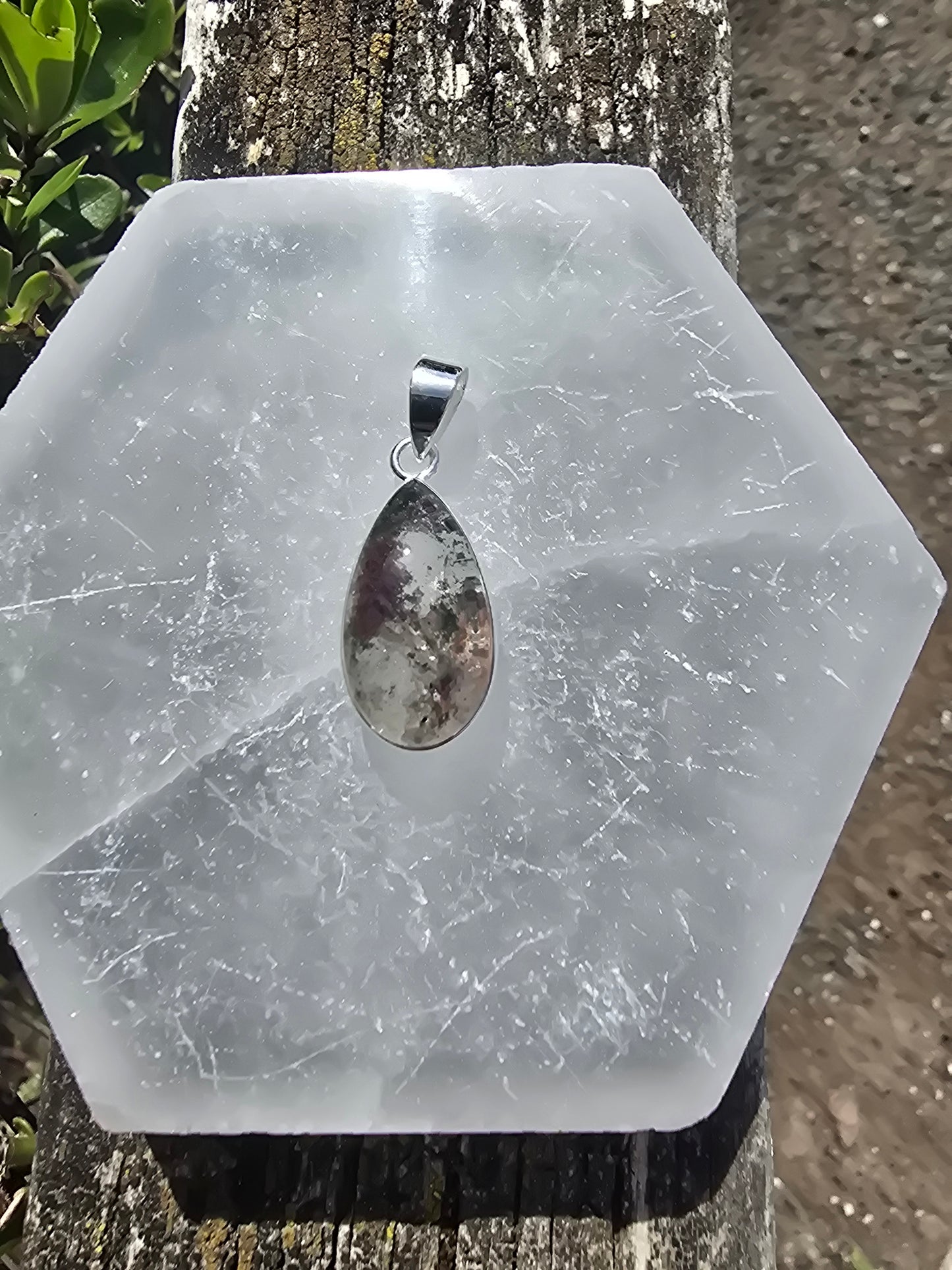 Quartz With Inclusions | Polished Sterling Silver Pendant B