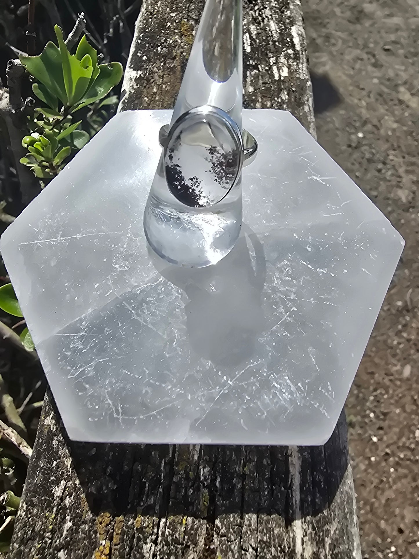 Quartz With Inclusions | Polished Sterling Silver Ring A