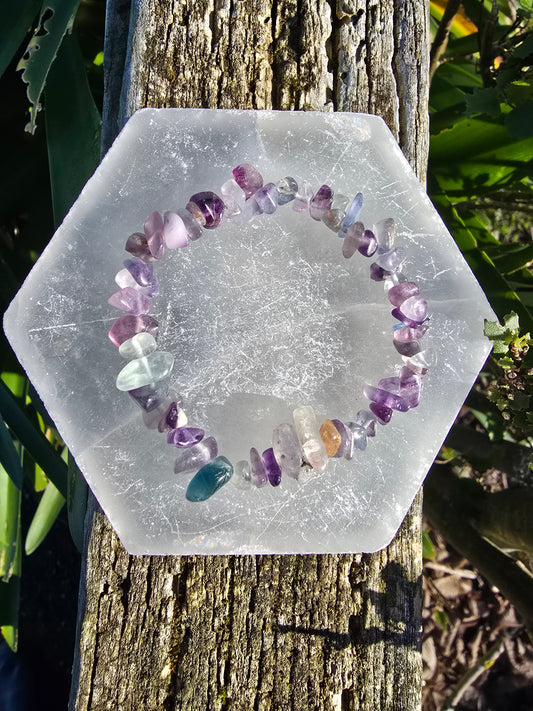 Rainbow Fluorite | Crystal Chip Bracelet