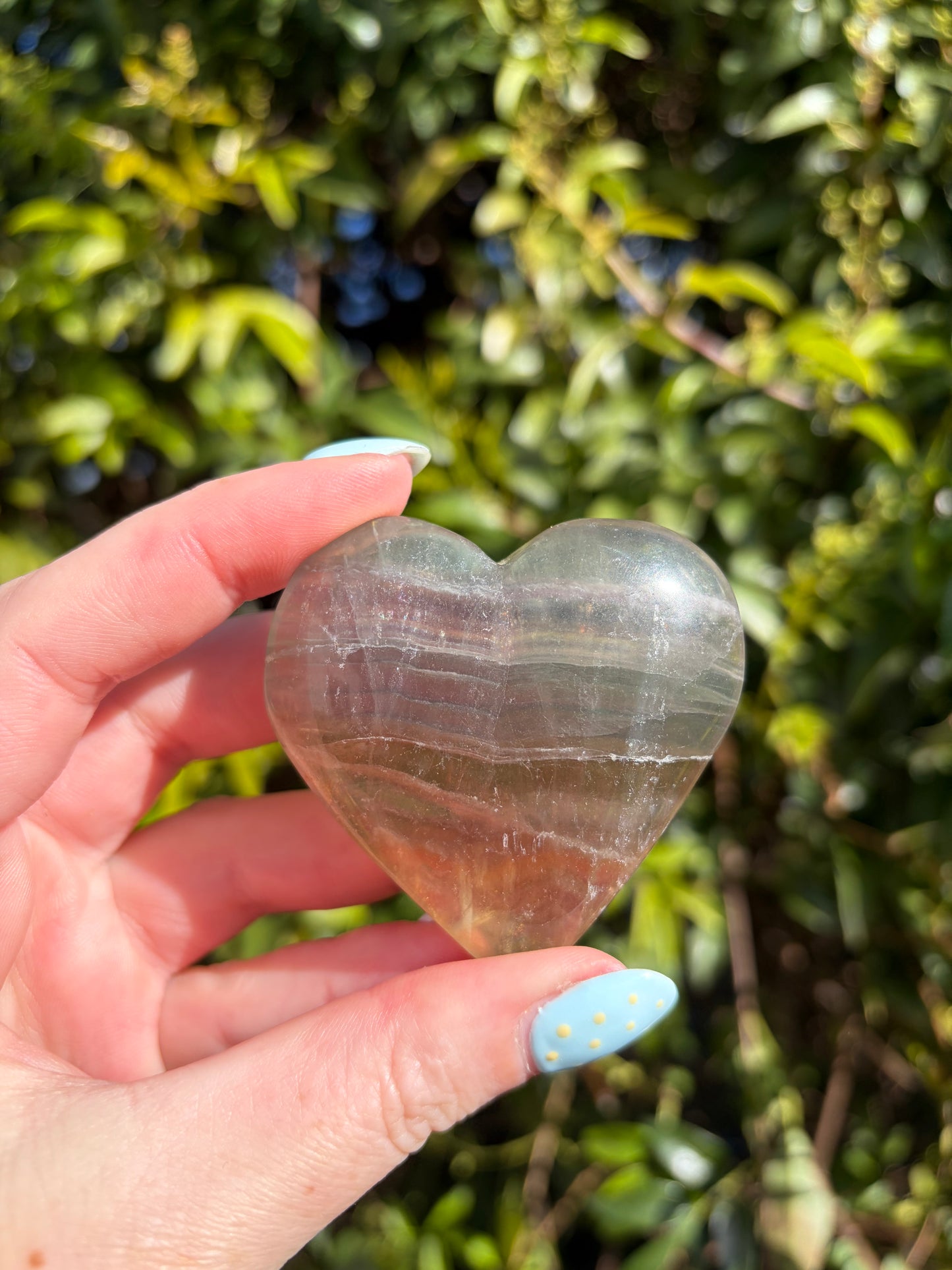 Rainbow Fluorite Heart B