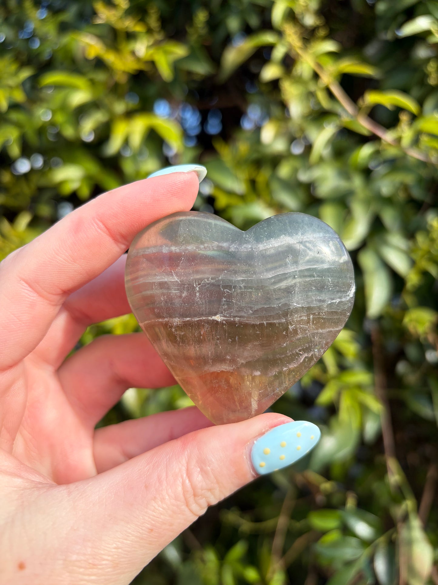 Rainbow Fluorite Heart B