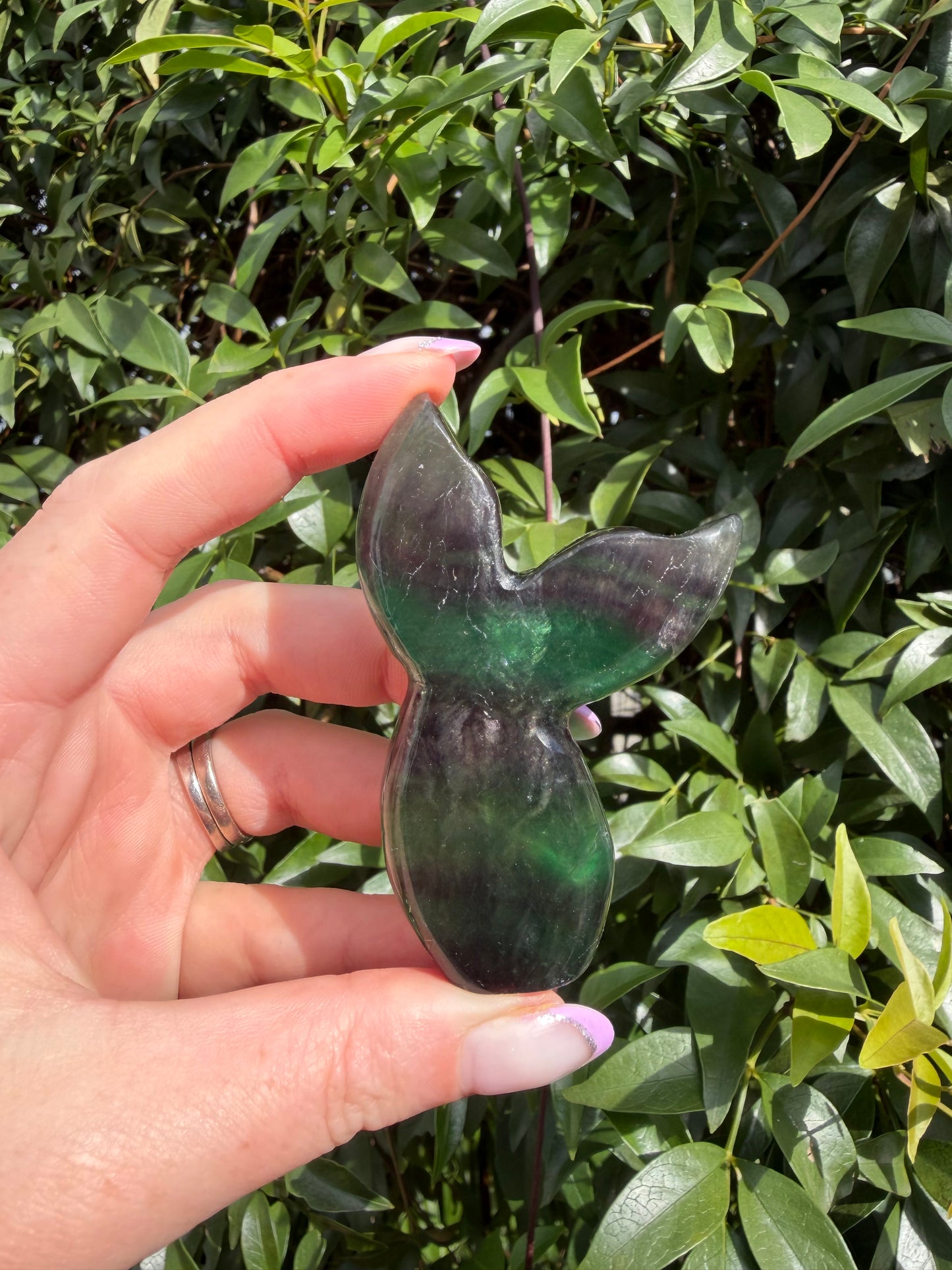 Rainbow Fluorite Mermaid Tail A