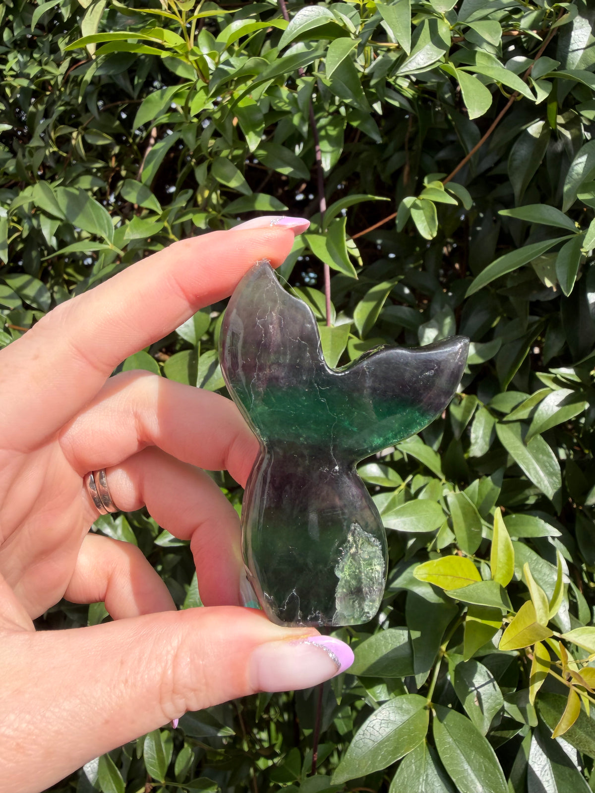 Rainbow Fluorite Mermaid Tail C