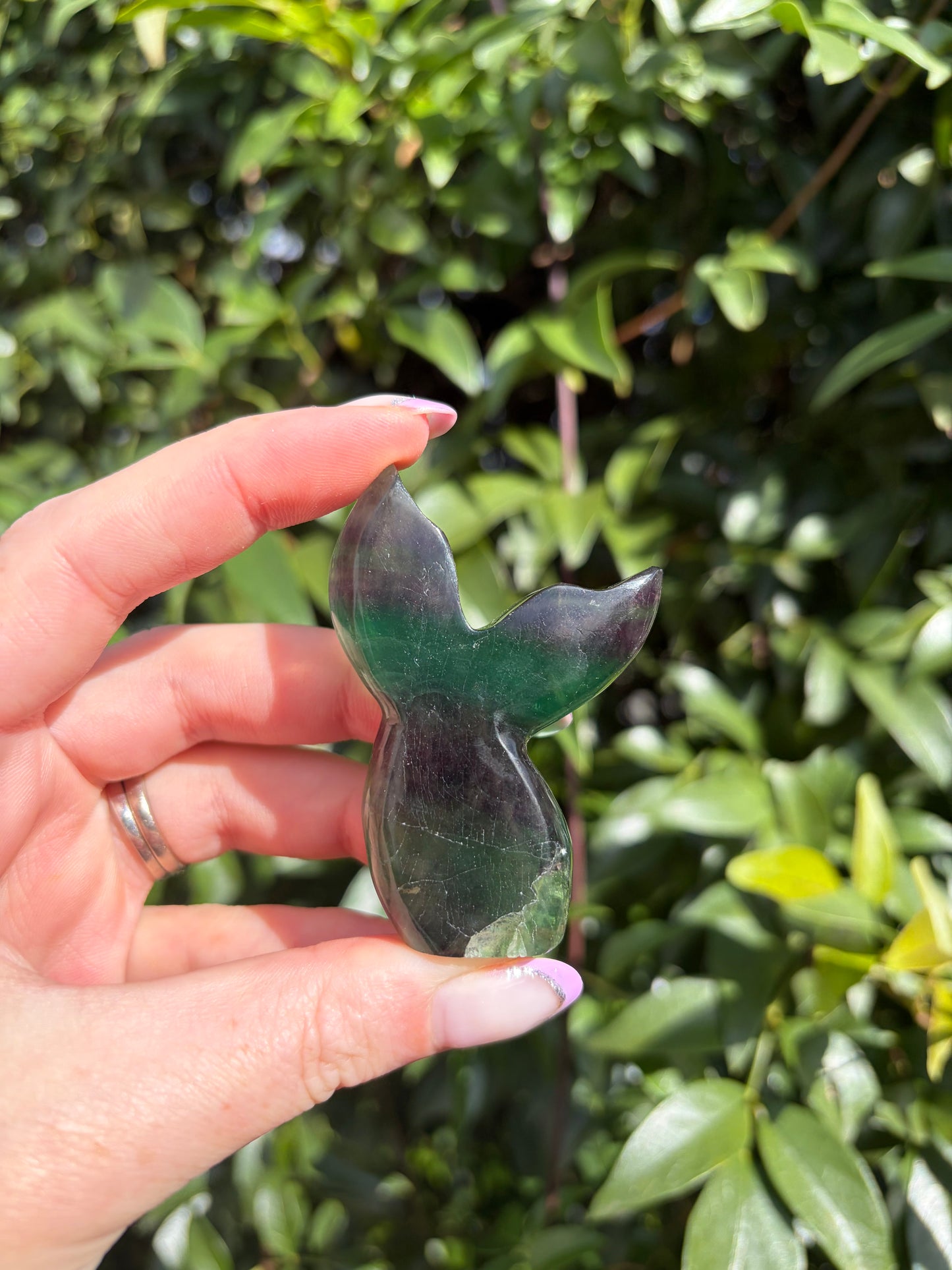 Rainbow Fluorite Mermaid Tail E