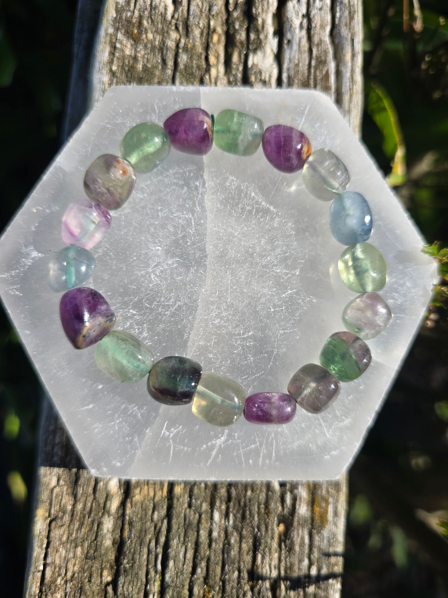 Rainbow Fluorite | Nugget Bead Bracelet
