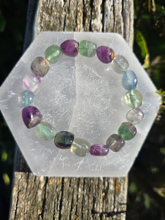 Rainbow Fluorite | Nugget Bead Bracelet