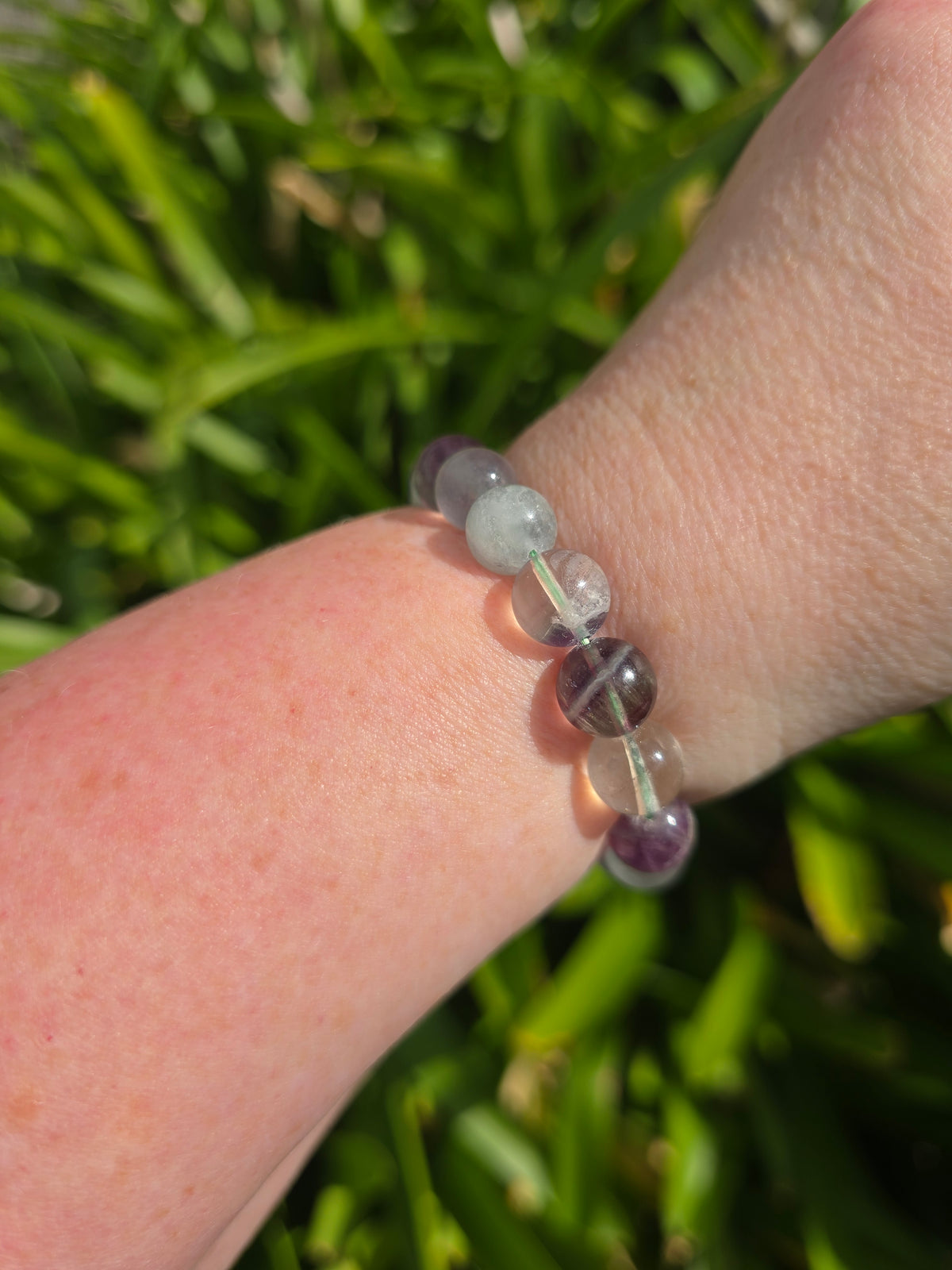 Rainbow Fluorite | Round Bead Bracelet 10 mm