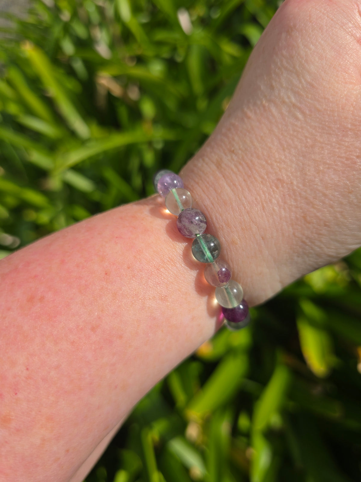 Rainbow Fluorite | Round Bead Bracelet 8 mm