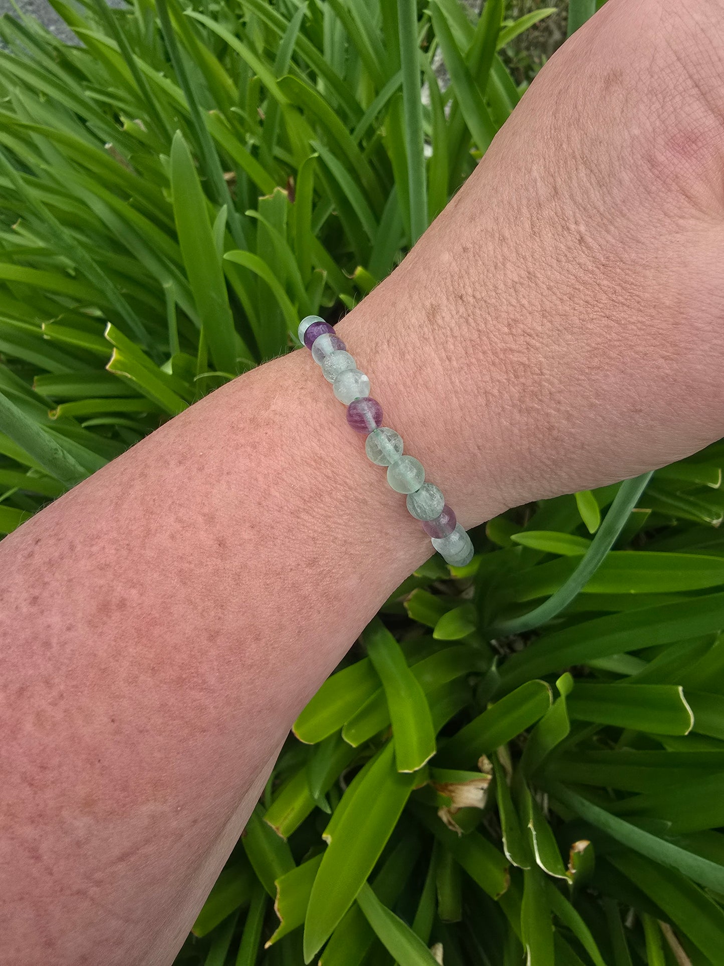 Rainbow Fluorite | Small Round Bead Bracelet