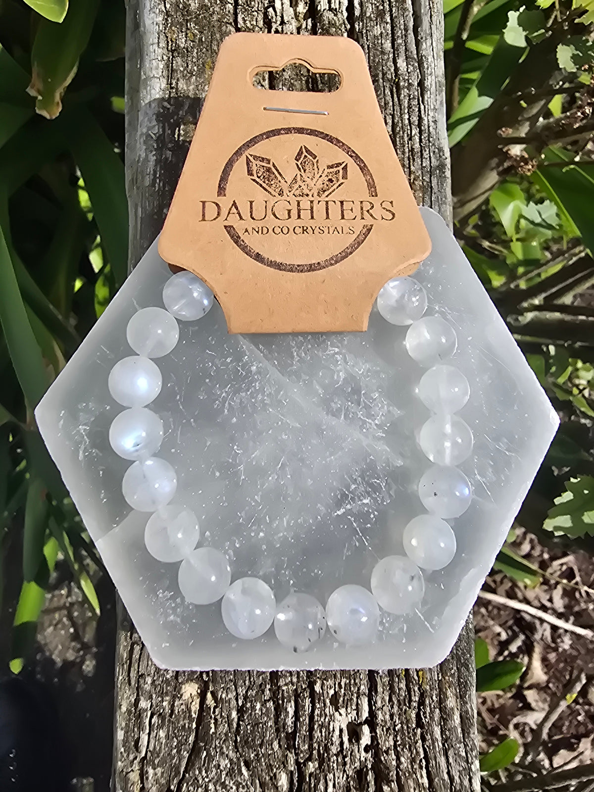 Rainbow Moonstone | Round Bead Bracelet 10 mm