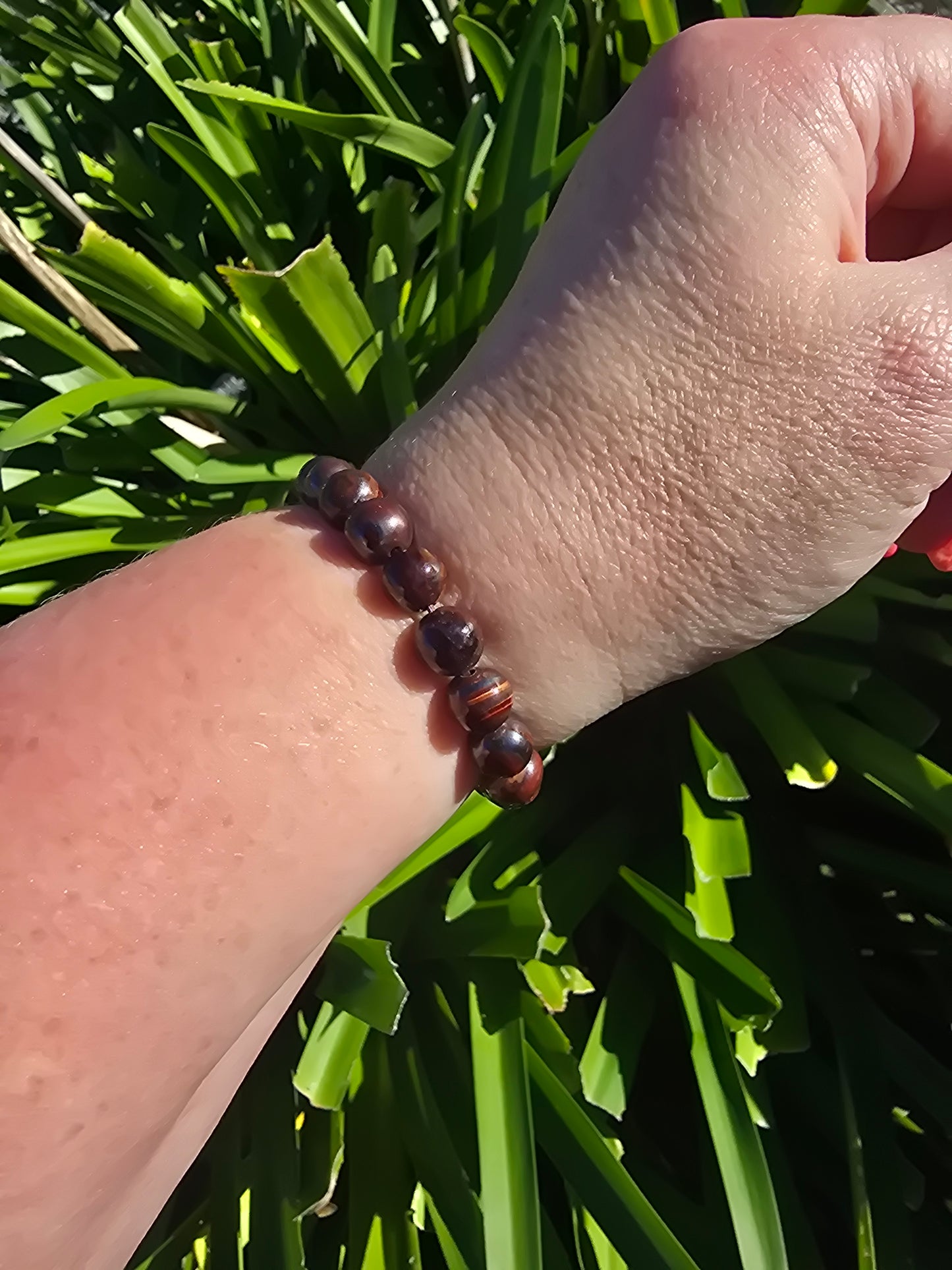 Red Tigers Eye | Round Bead Bracelet