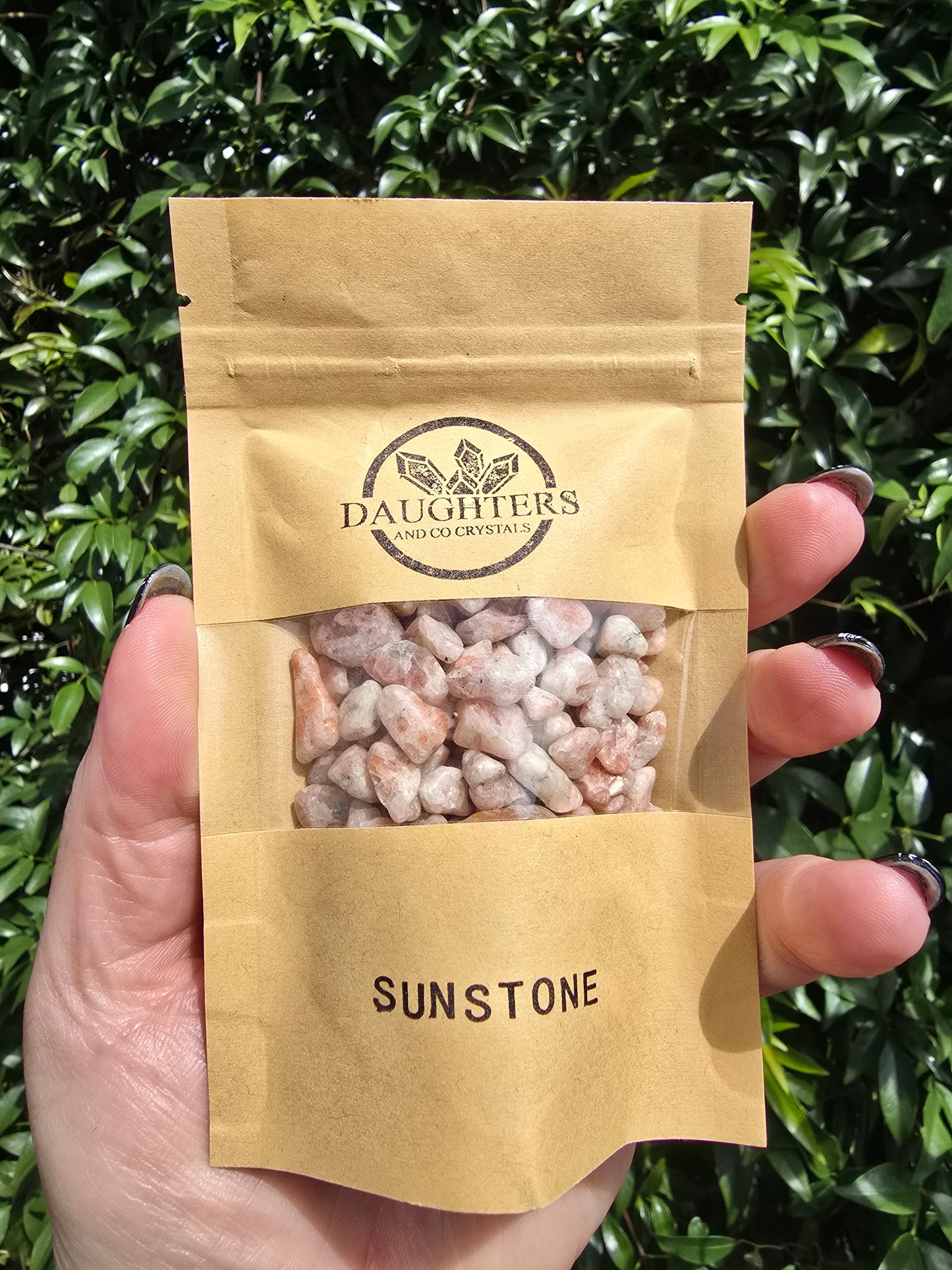 Sunstone Crystal Chip 100 gms Bag