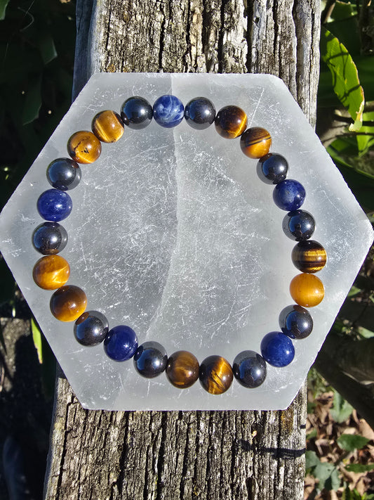 Sodalite, Hematite & Tigers Eye | Bead Bracelet
