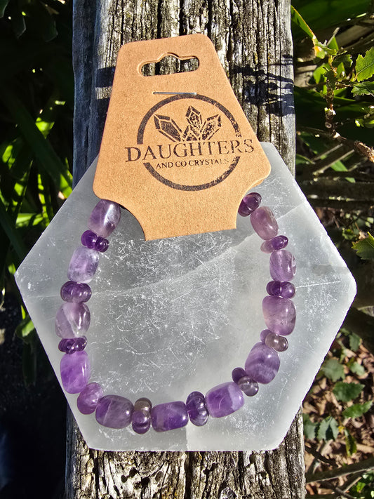 Amethyst | Large Nugget Bead Bracelet
