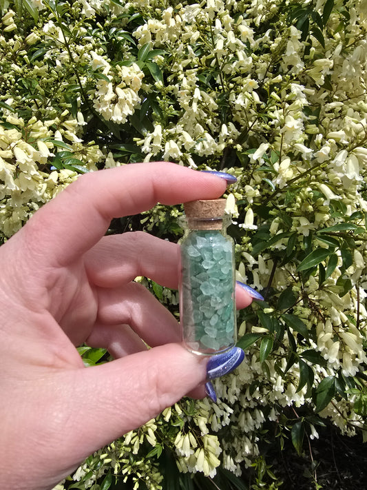 Green Aventurine Crystal Chip Bottle