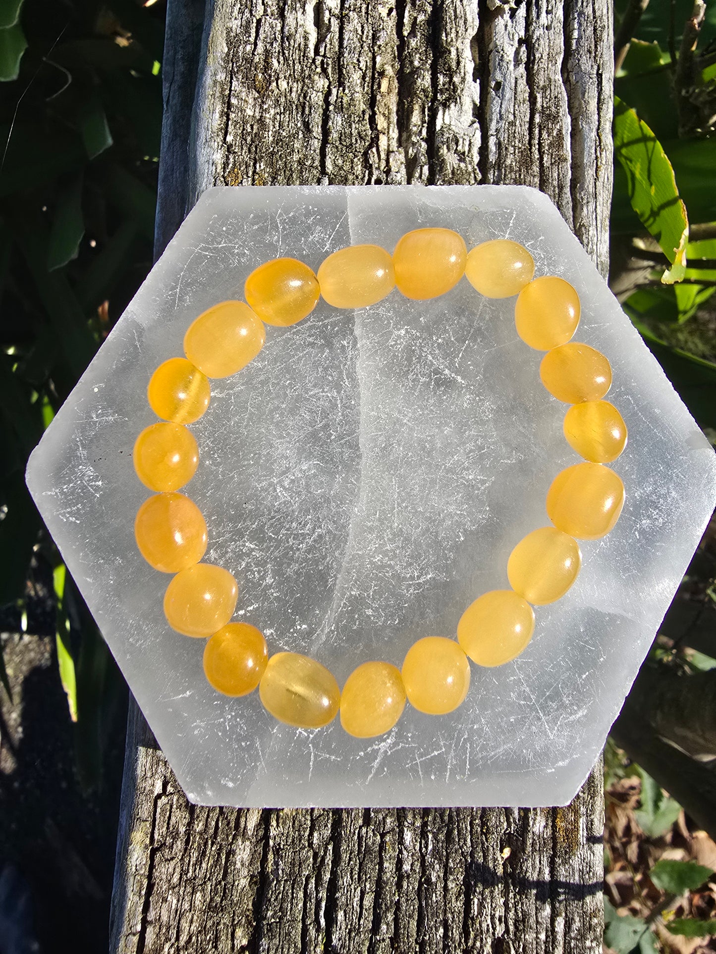 Orange Calcite | Nugget Bead Bracelet